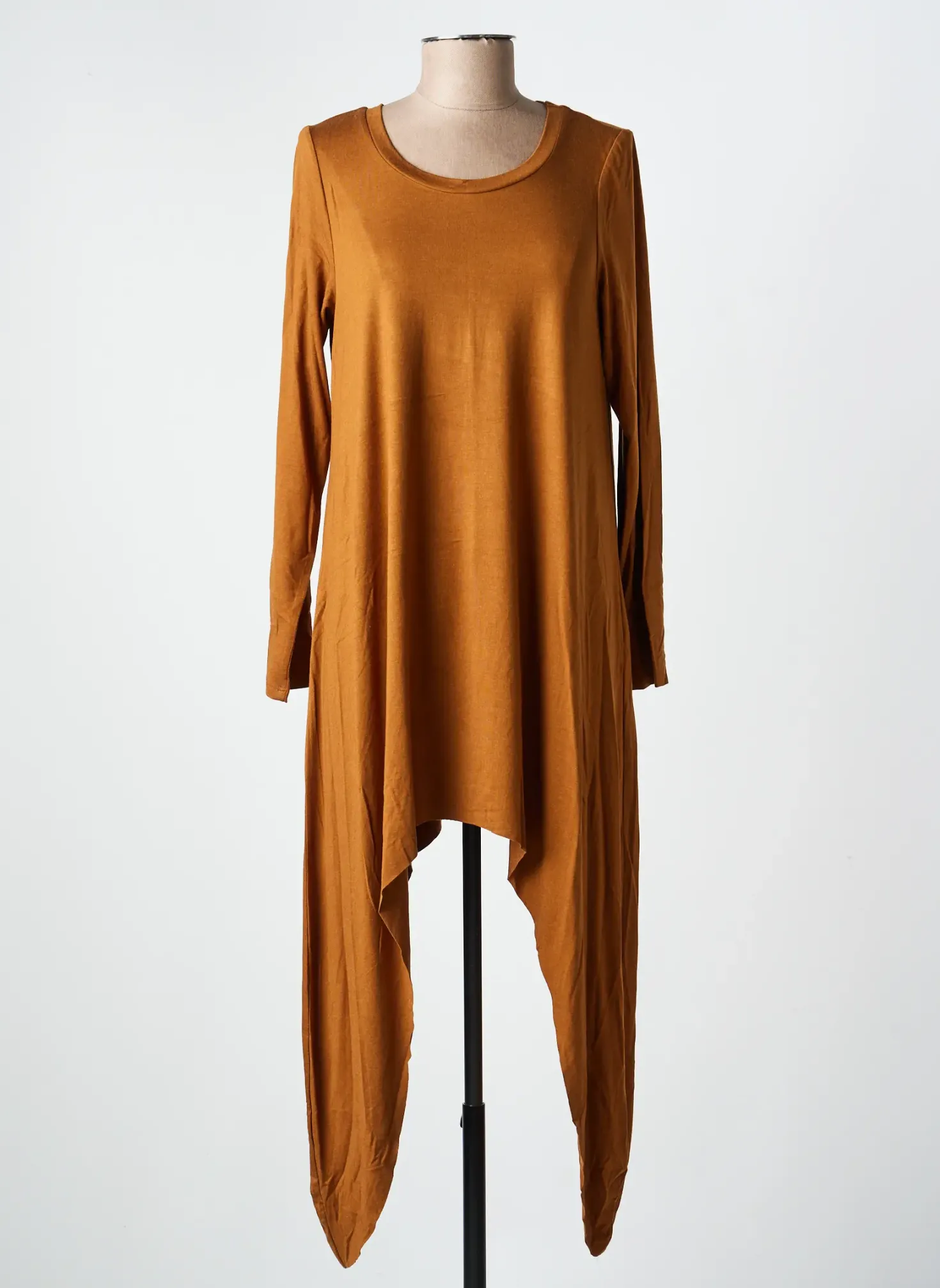 Robe Longue Kozan Marron Manches Longues