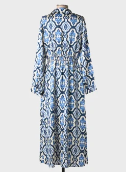 Robe Longue La Petite Etoile Bleu Manches Longues