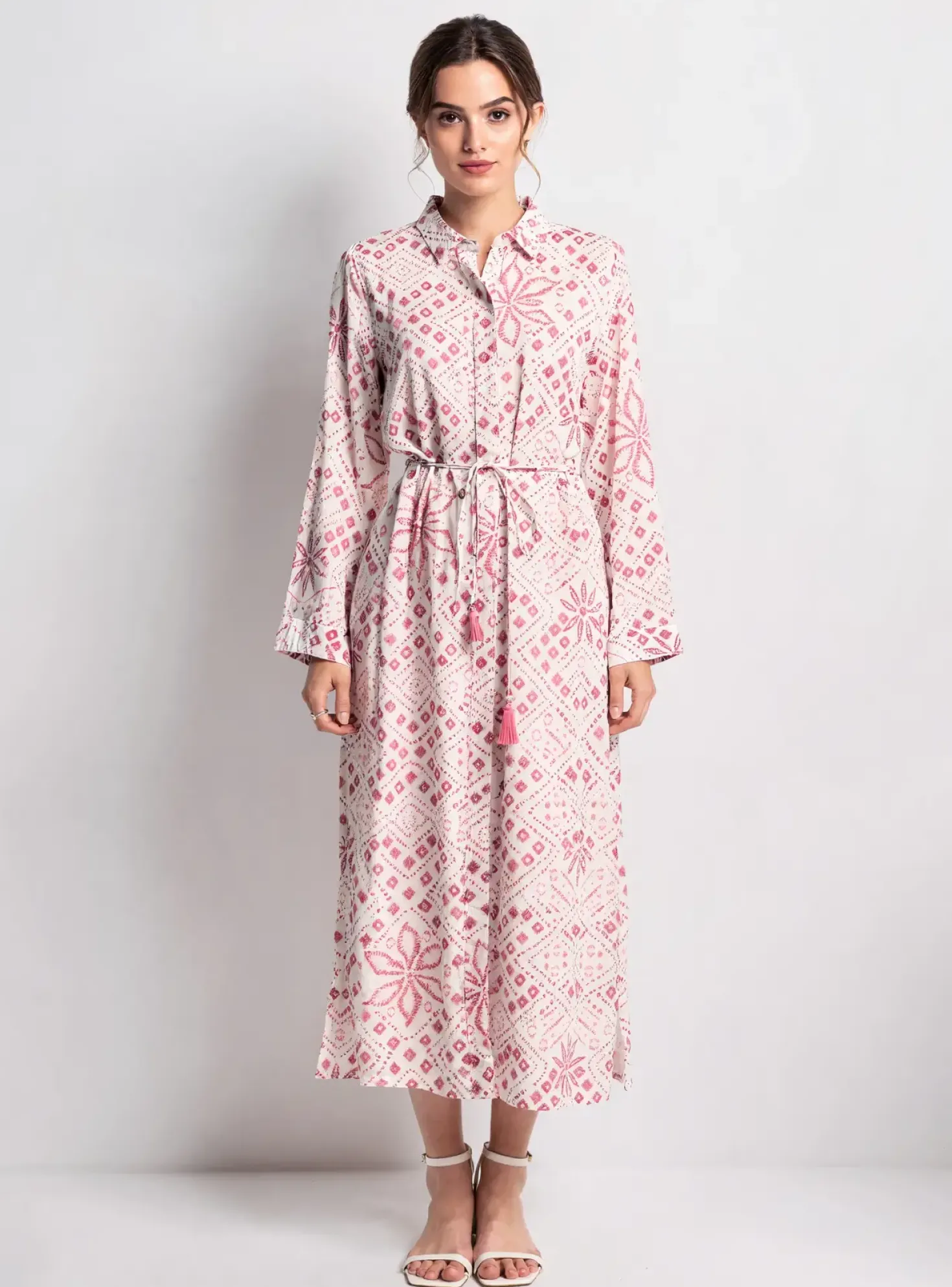 Robe Longue Pepe Jeans Blanc Manches Longues