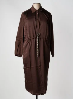 Robe Longue Sheego Marron Manches Longues