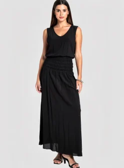 Robe Longue Silvian Heach Noir Manches Courtes