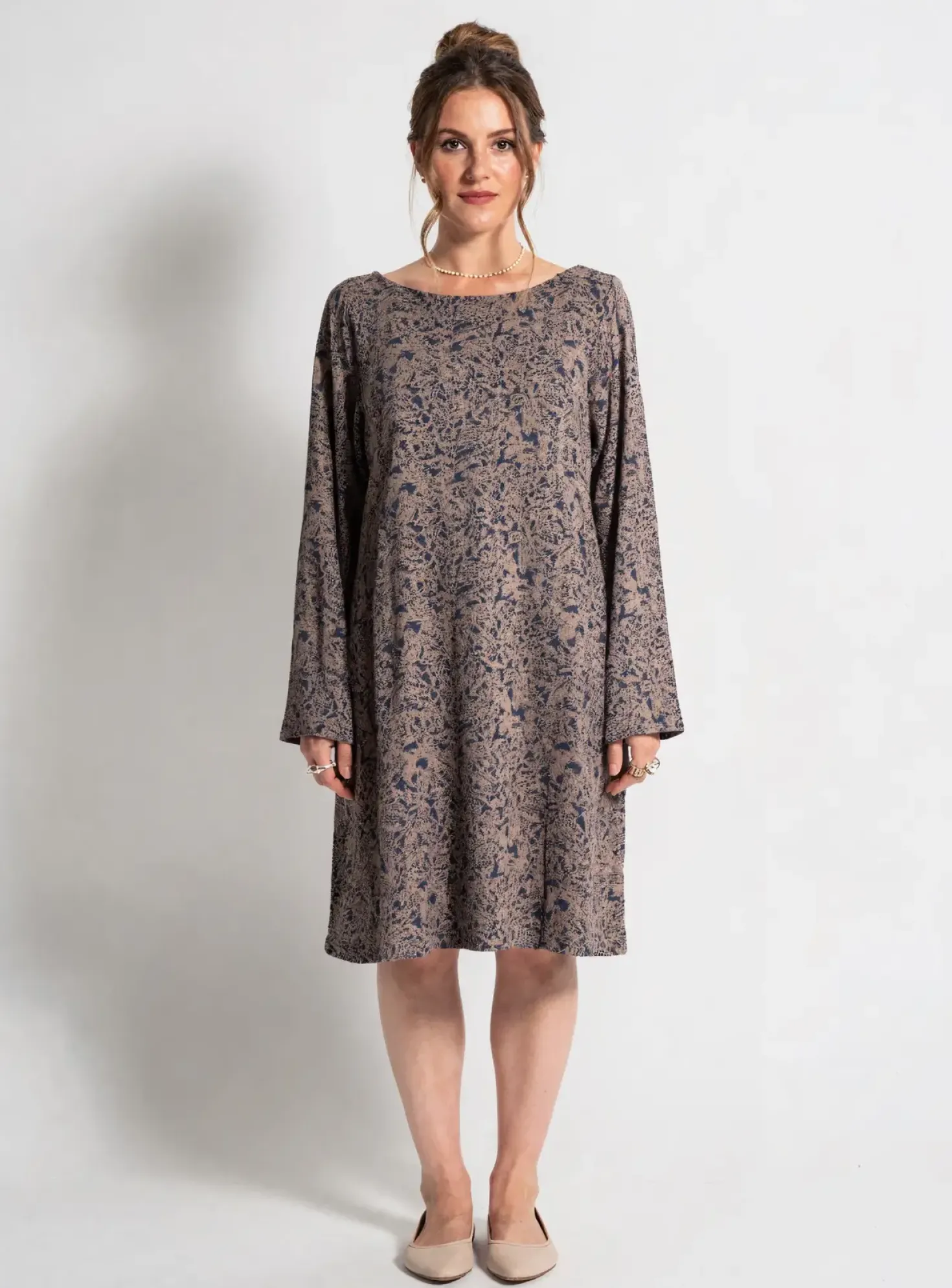 Robe Mi-longue Agathe & Louise Marron Manches Longues