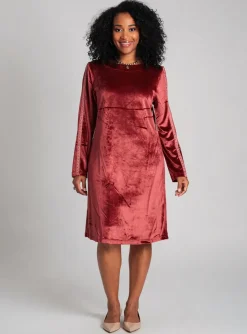 Robe Mi-longue Agathe & Louise Rouge Manches Longues