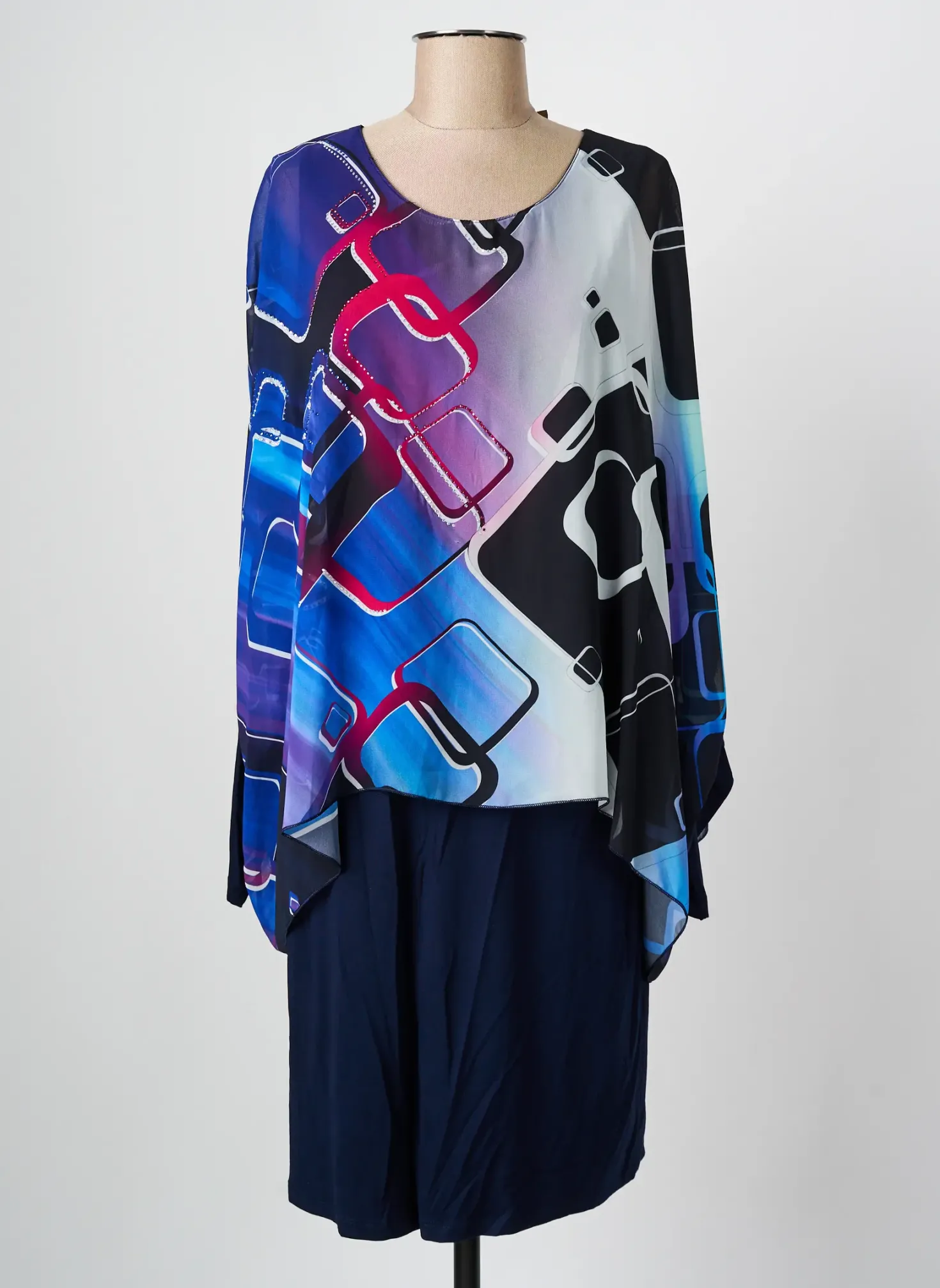 Robe Mi-longue Alain Murati Bleu Manches Longues