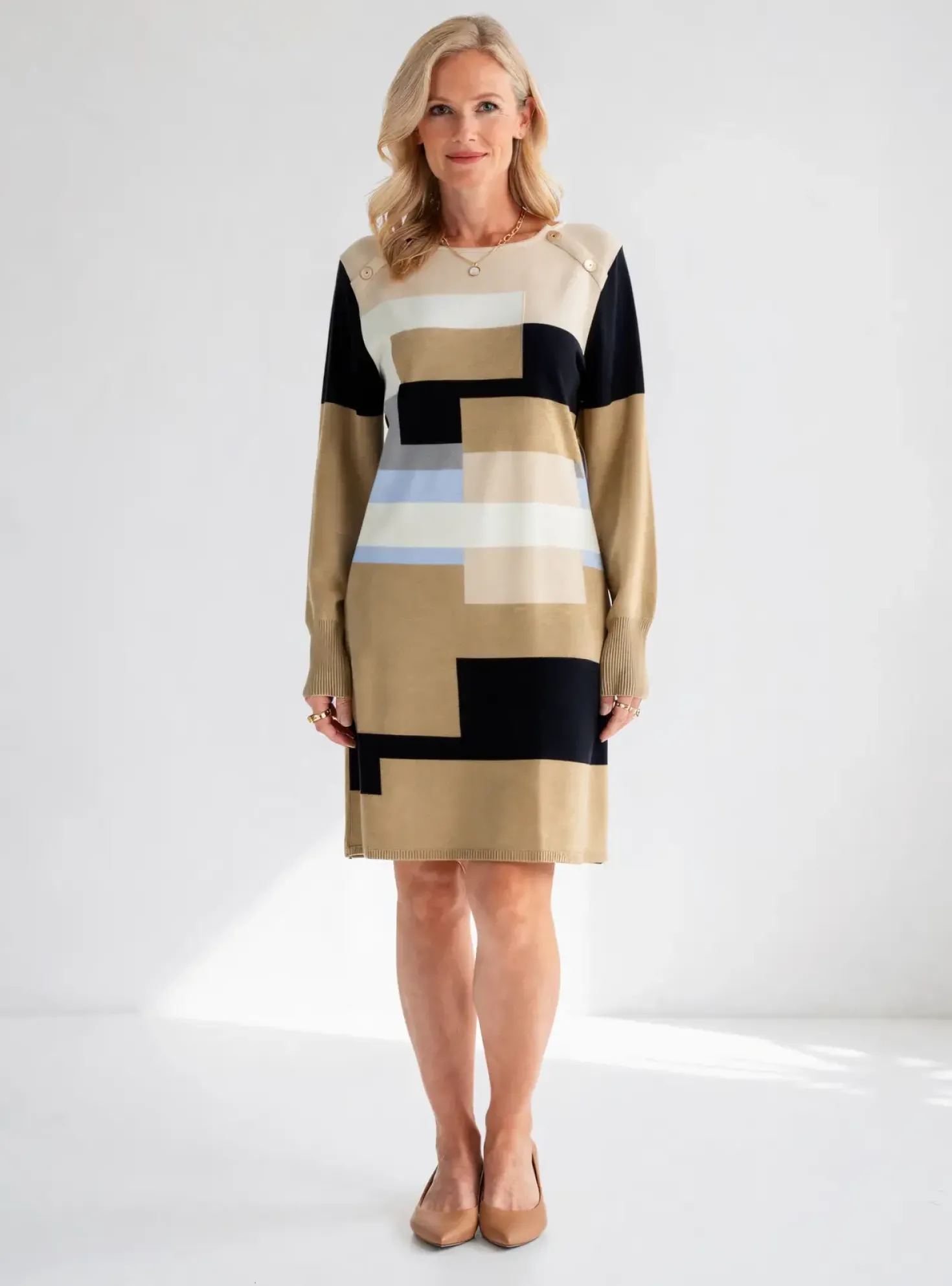 Robe Mi-longue Aldo Martin's Marron Manches Longues