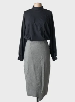 Robe Mi-longue Alto Giro Noir Manches Longues