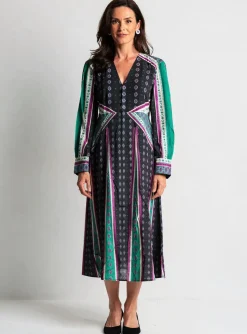 Robe Mi-longue Ange Noir Manches Longues