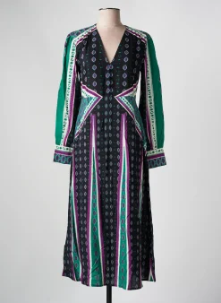 Robe Mi-longue Ange Noir Manches Longues