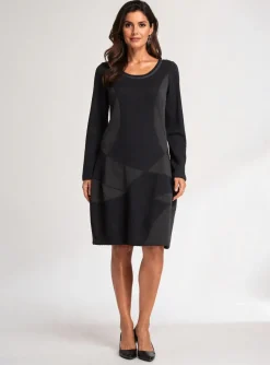 Robe Mi-longue Areline Gris Manches Longues