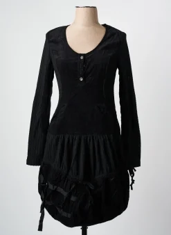 Robe Mi-longue Areline Noir Manches Longues