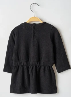 Robe Mi-longue Baby Bol Noir Manches Longues