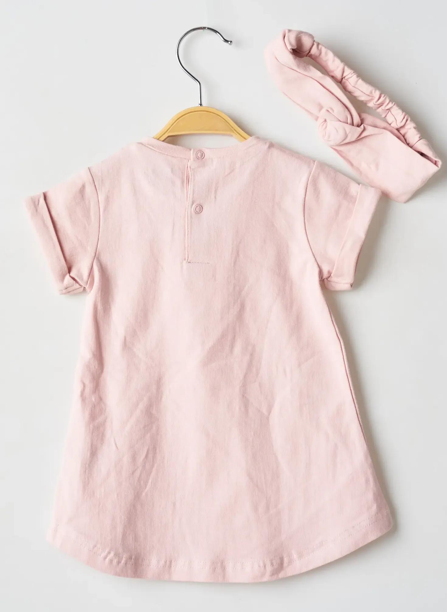 Robe Mi-longue Baby Bol Rose Manches Courtes