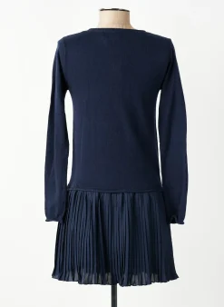 Robe Mi-longue Beckaro Bleu Manches Longues
