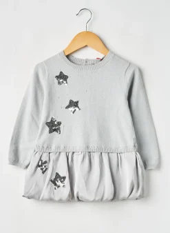 Robe Mi-longue Boboli Gris Manches Longues