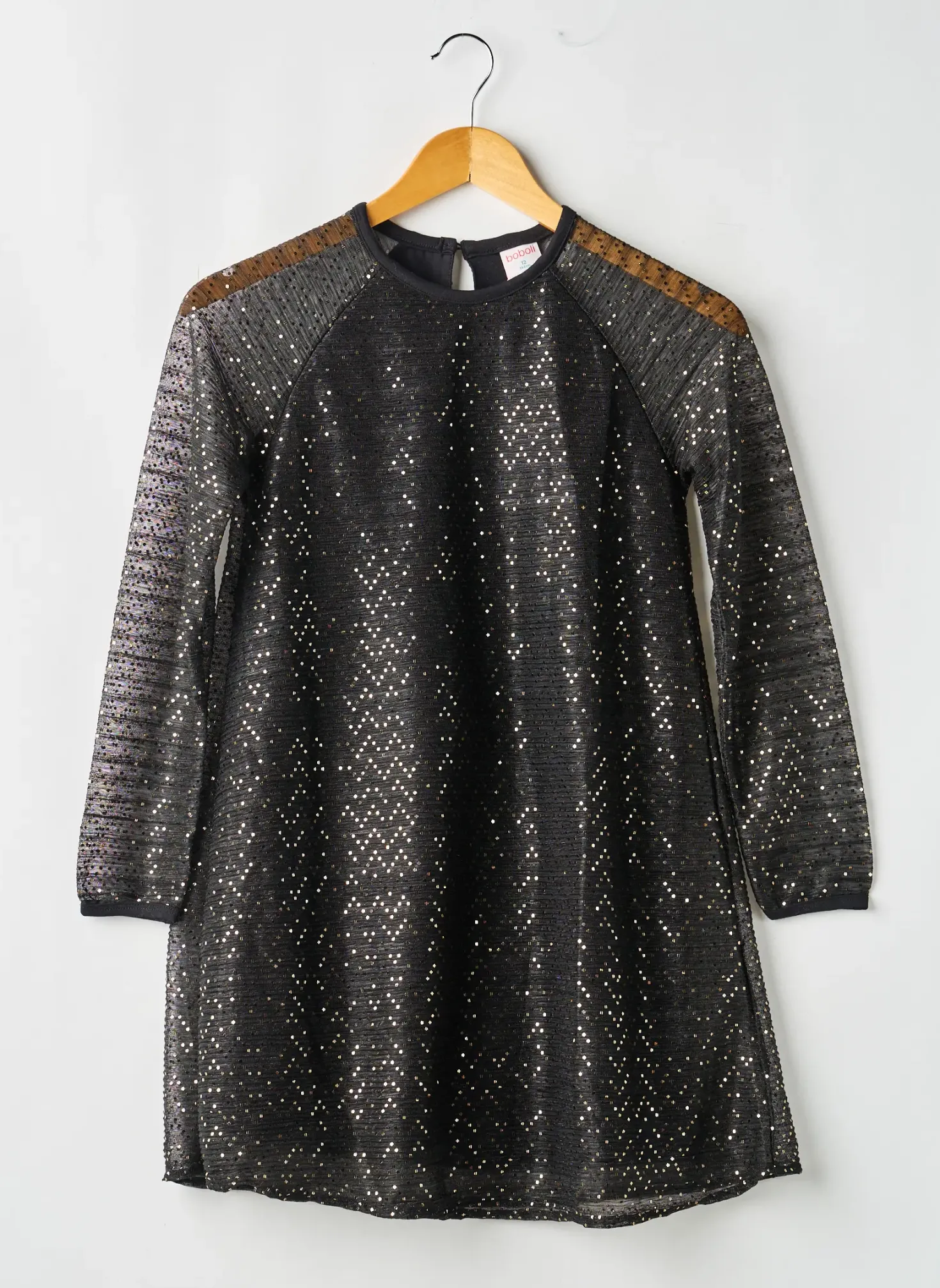 Robe Mi-longue Boboli Noir Manches Longues
