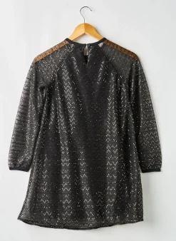 Robe Mi-longue Boboli Noir Manches Longues