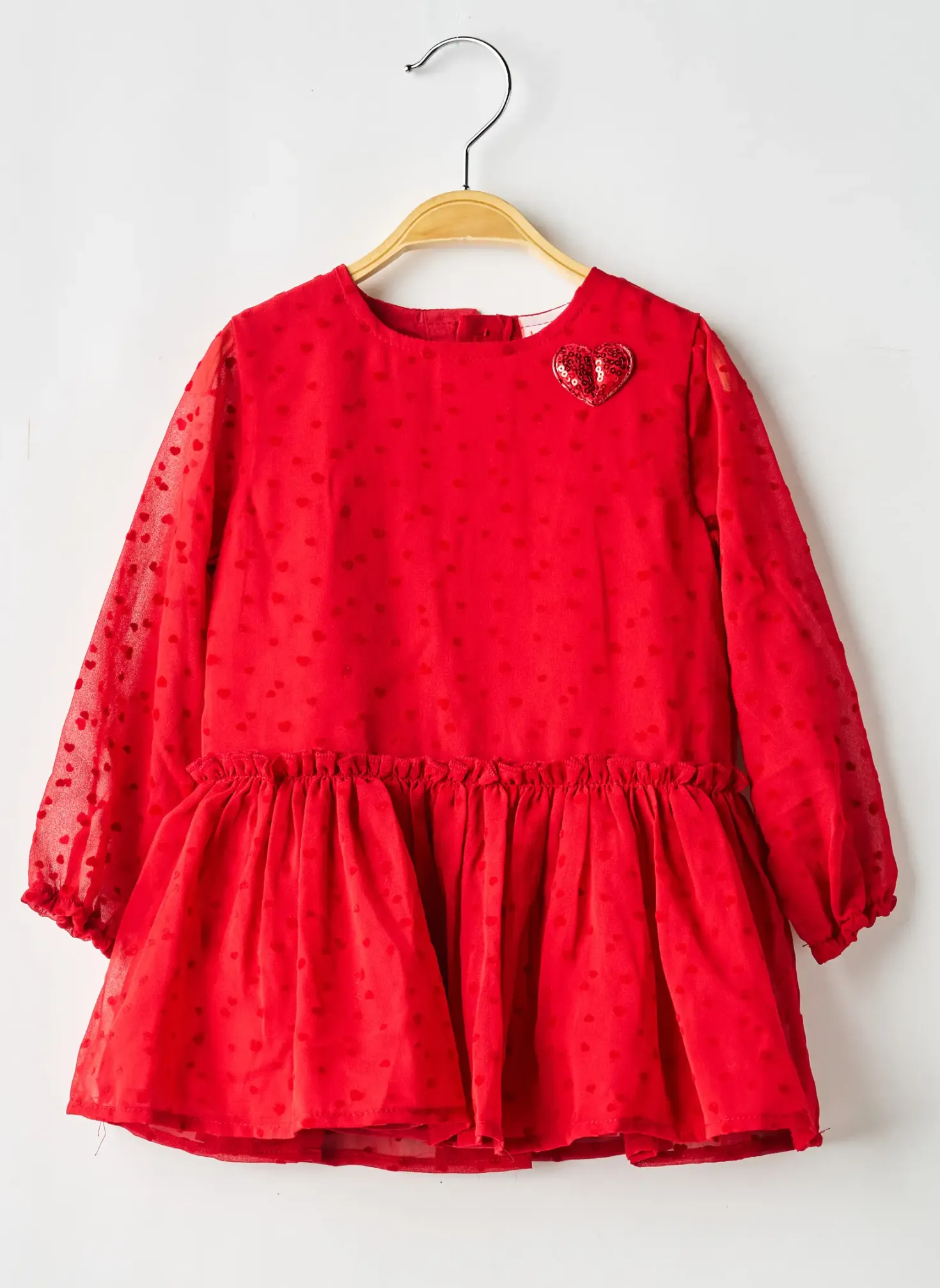 Robe Mi-longue Boboli Rouge Manches Longues