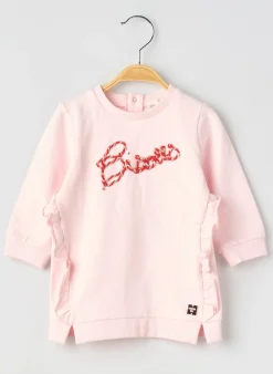 Robe Mi-longue Carrement Beau Rose Manches Longues