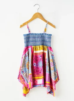Robe Mi-longue Chicaprie Bleu Fines Bretelles
