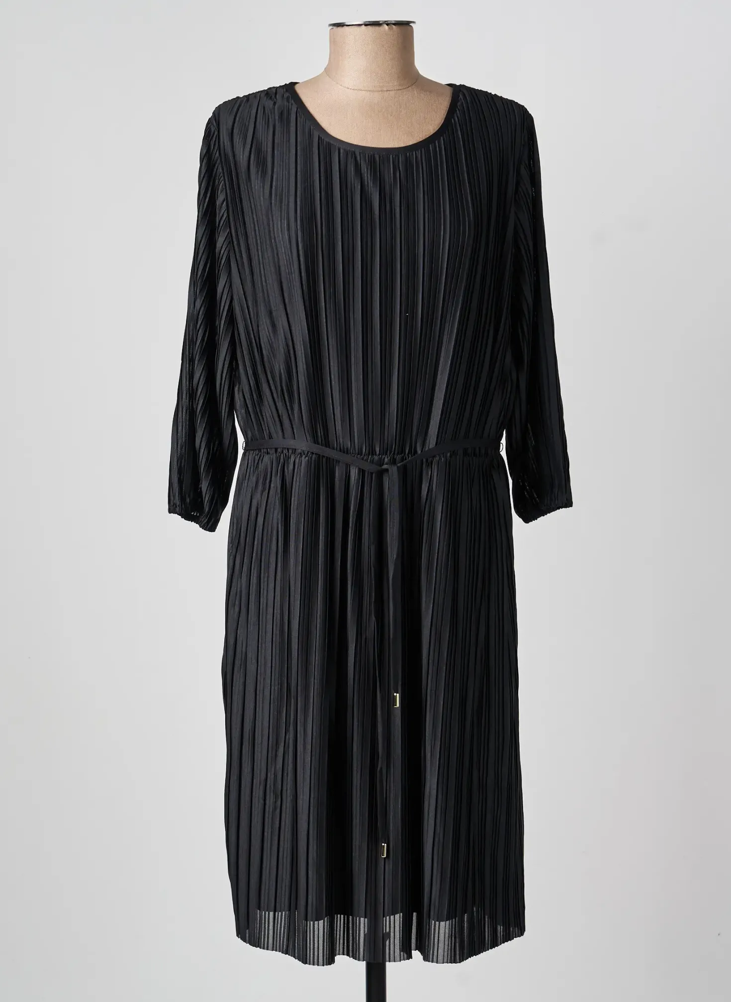 Robe Mi-longue Damart Noir Manches Longues