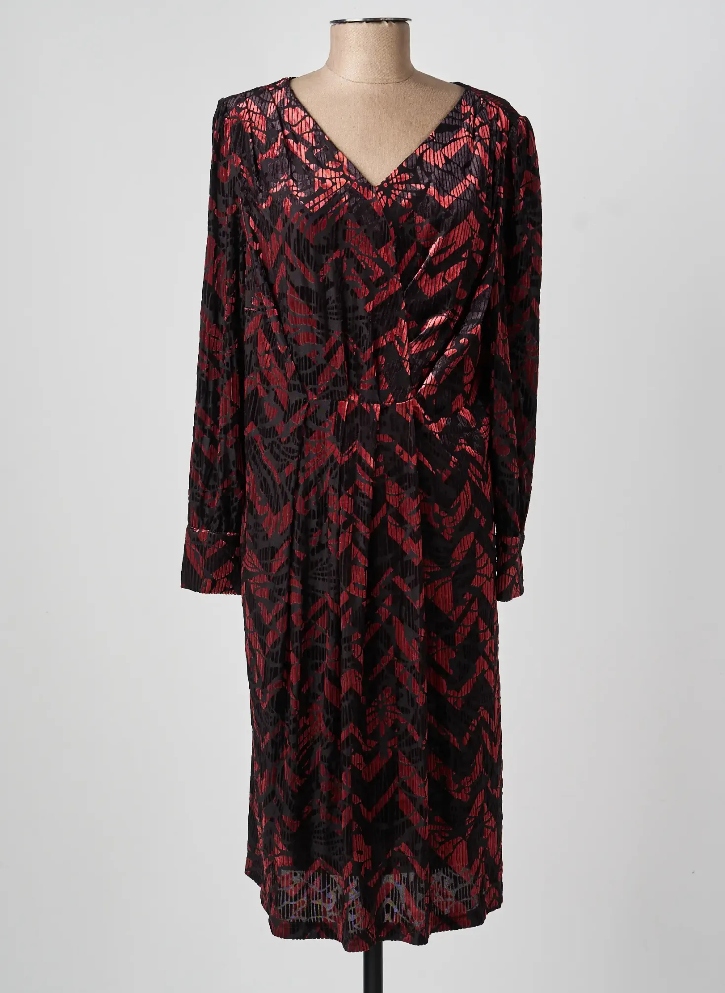 Robe Mi-longue Damart Noir Manches Longues