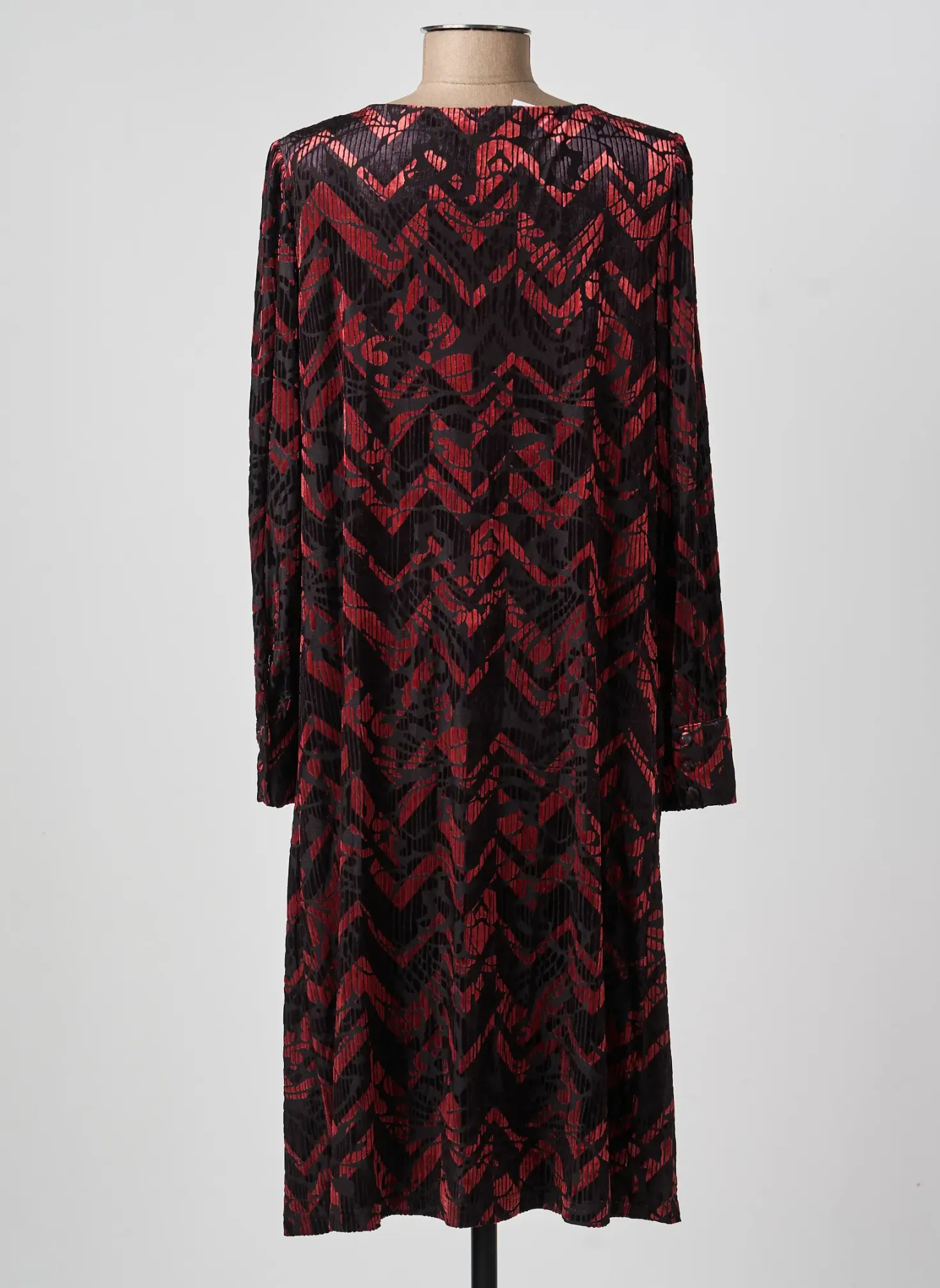 Robe Mi-longue Damart Noir Manches Longues