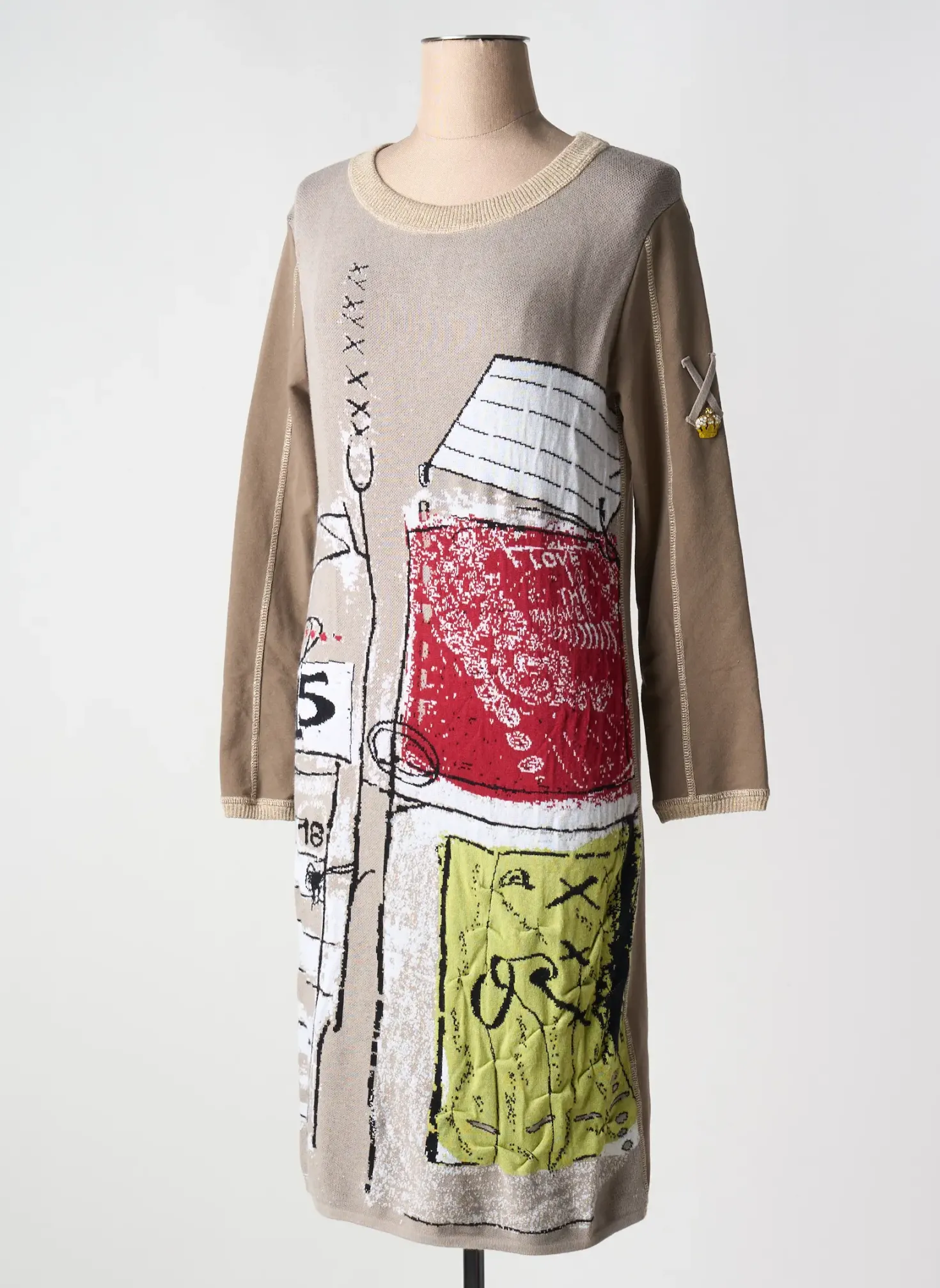 Robe Mi-longue Elisa Cavaletti Marron Manches Longues