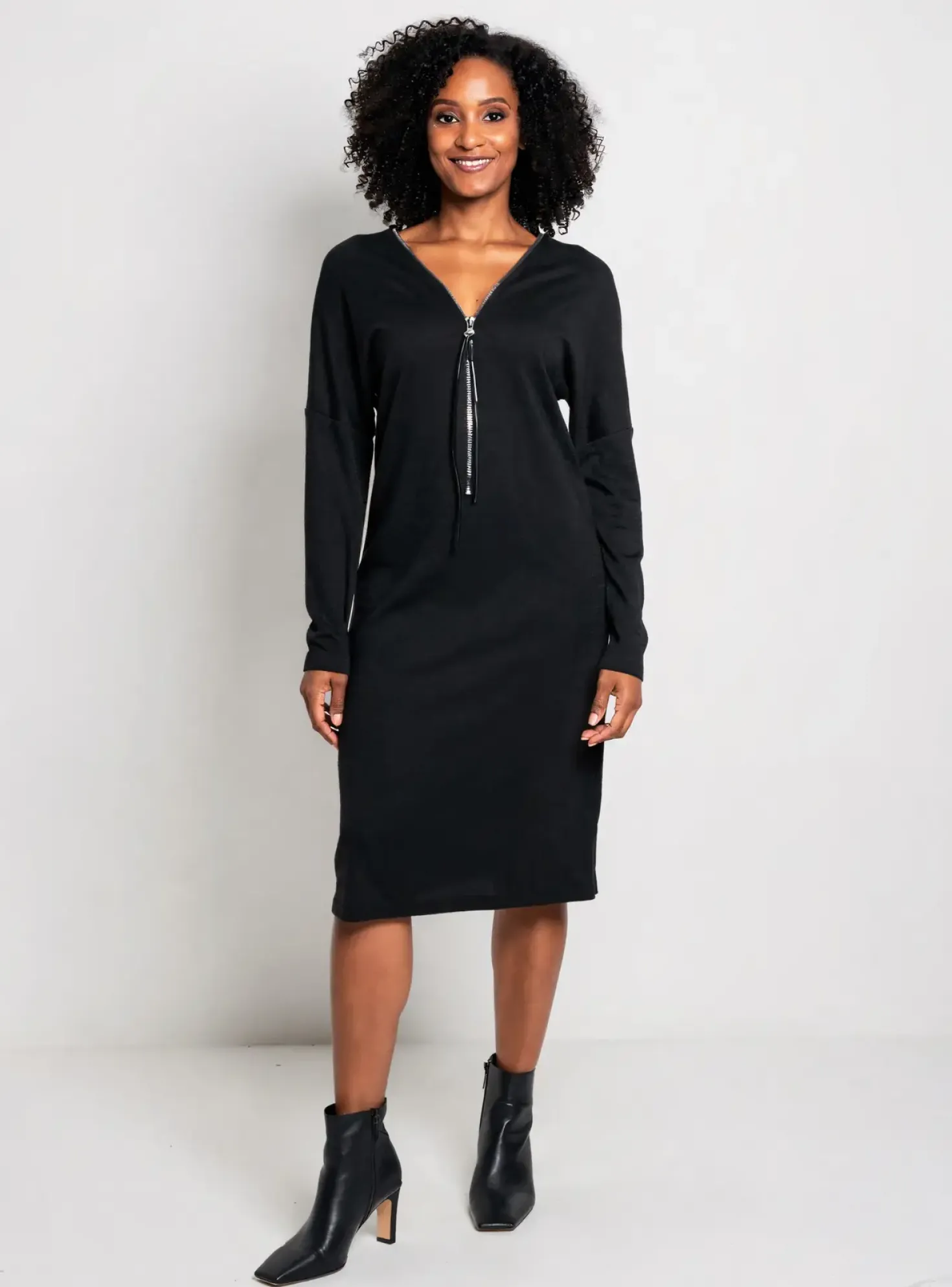 Robe Mi-longue Frank Lyman Noir Manches Longues