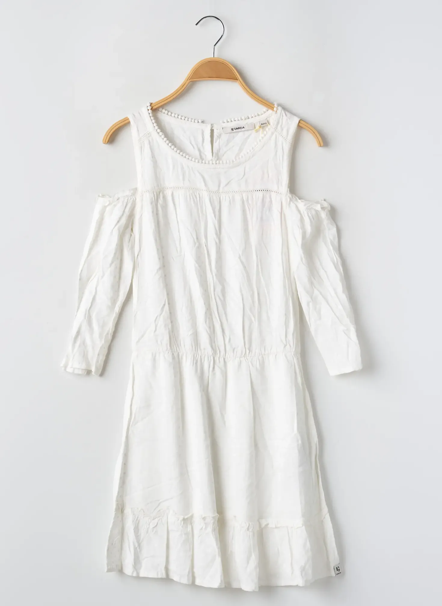 Robe Mi-longue Garcia Blanc Manches Longues