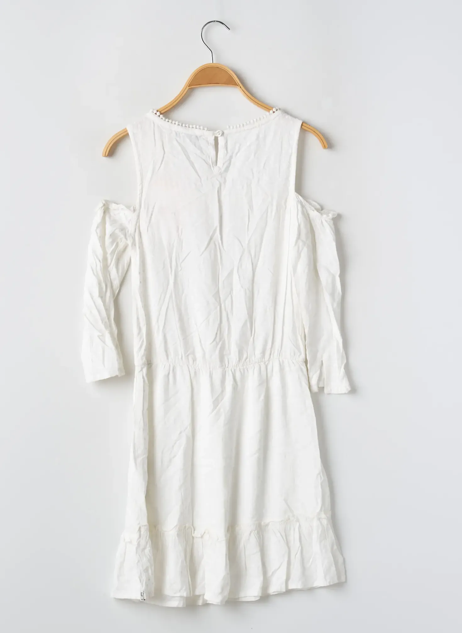 Robe Mi-longue Garcia Blanc Manches Longues