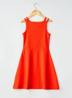 Robe Mi-longue Garcia Orange Fines Bretelles