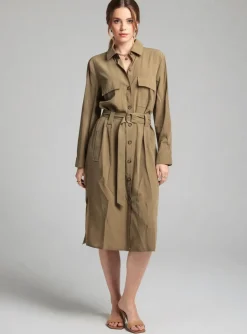 Robe Mi-longue Grace & Mila Vert Manches Longues