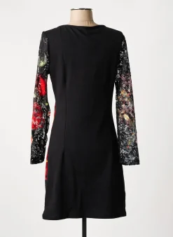 Robe Mi-longue 101 Idees Noir Manches Longues