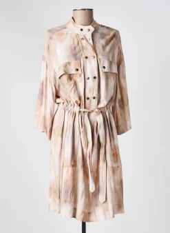 Robe Mi-longue Indi & Cold Beige Manches Longues