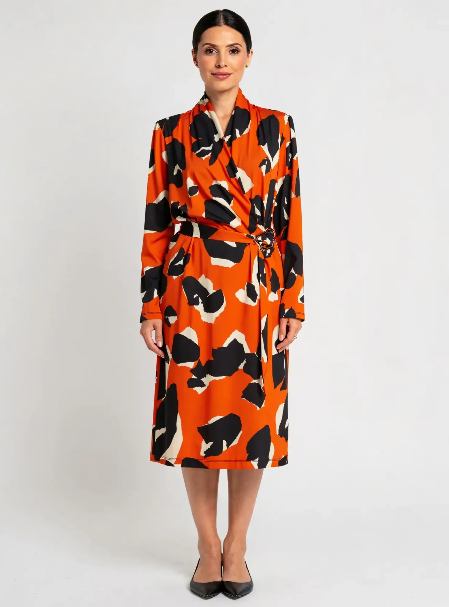 Robe Mi-longue Joseph Ribkoff Orange Manches Longues