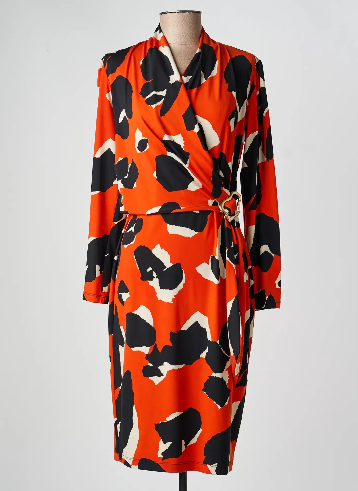 Robe Mi-longue Joseph Ribkoff Orange Manches Longues