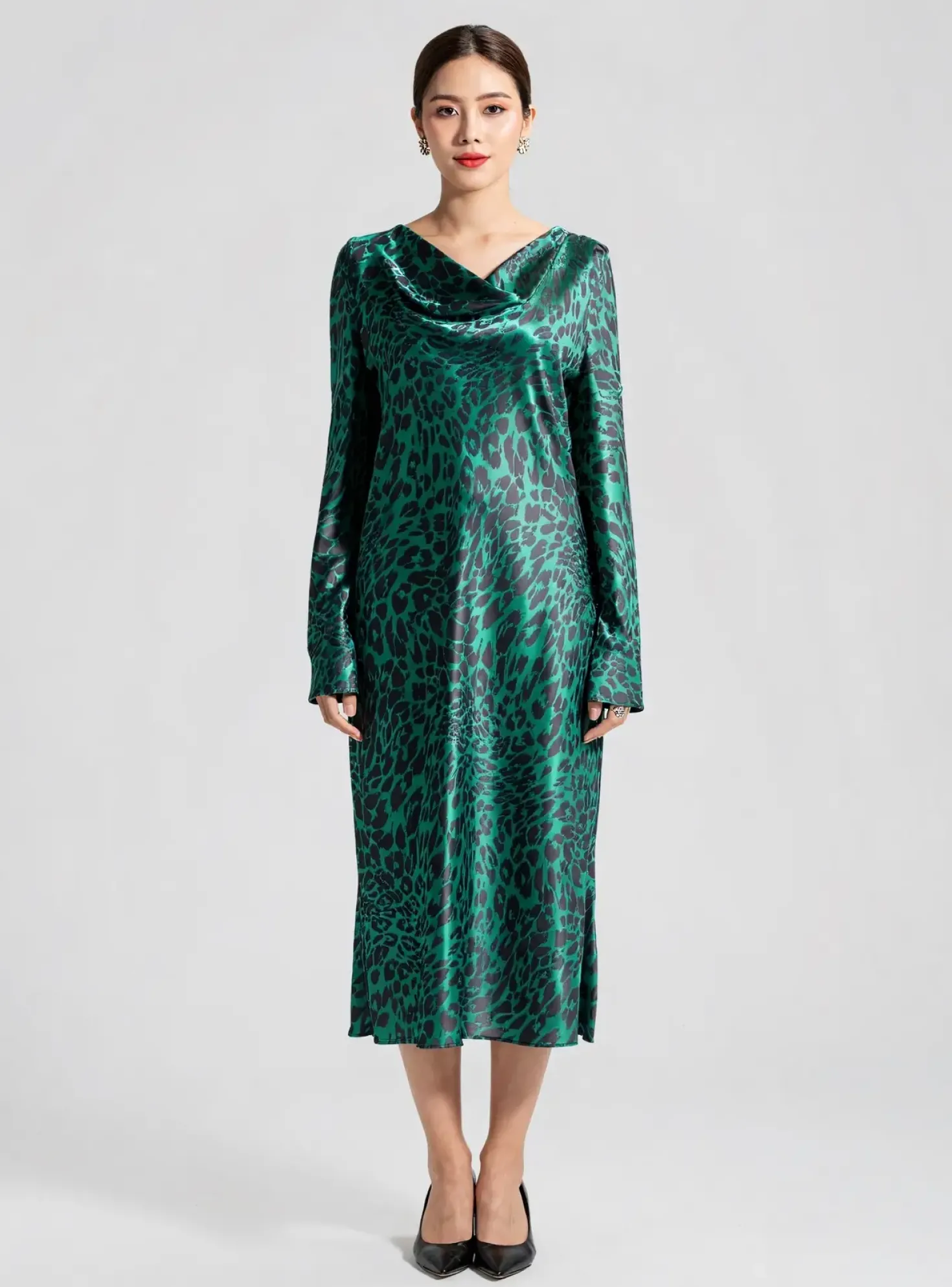 Robe Mi-longue Joseph Ribkoff Vert Manches Longues