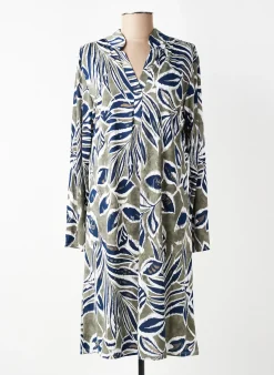Robe Mi-longue Joy's Paris Bleu Manches Longues