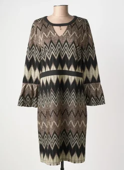 Robe Mi-longue K-design Or Manches 3/4