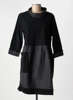 Robe Mi-longue Kozan Noir Manches 3/4
