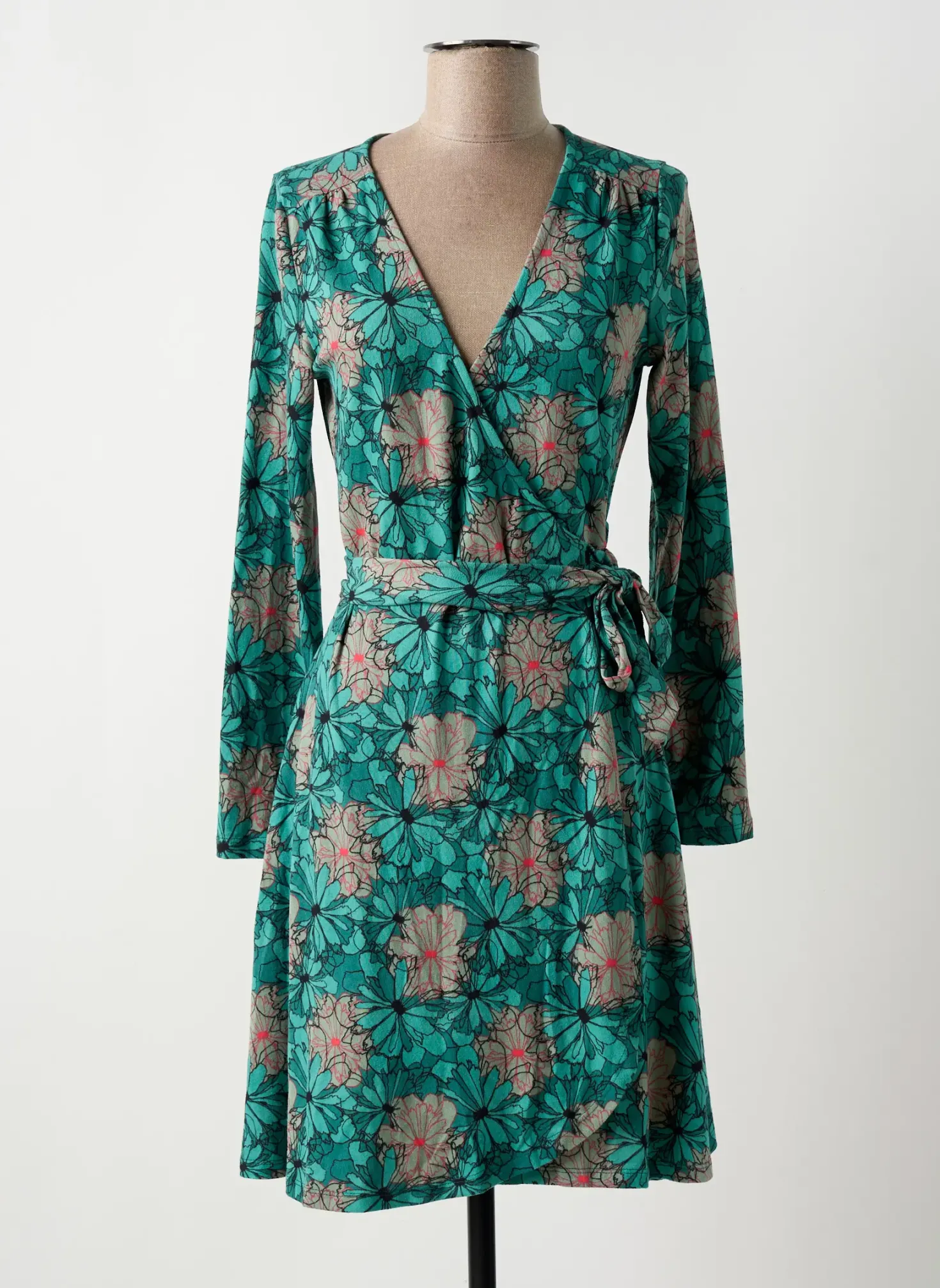 Robe Mi-longue La Fiancée Vert Manches Longues