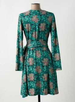 Robe Mi-longue La Fiancée Vert Manches Longues