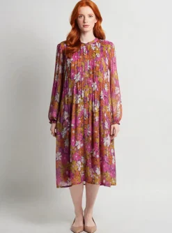 Robe Mi-longue La Petite Etoile Violet Manches Longues