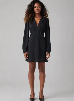 Robe Mi-longue La Petite Etoile Noir Manches Longues