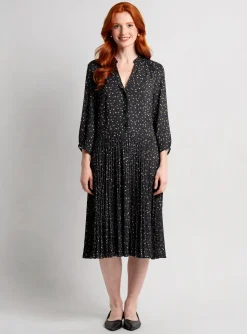 Robe Mi-longue La Petite Francaise Noir Manches 3/4