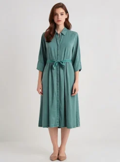 Robe Mi-longue Lee Cooper Vert Manches Longues