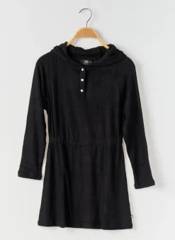 Robe Mi-longue Le Temps Des Cerises Noir Manches Longues
