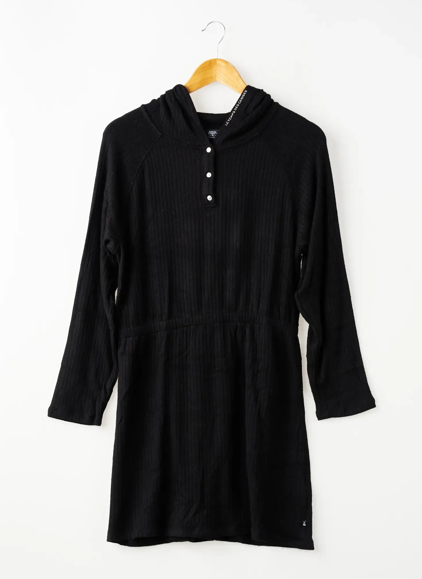 Robe Mi-longue Le Temps Des Cerises Noir Manches Longues