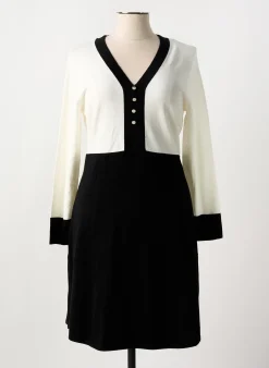 Robe Mi-longue Marble Noir Manches Longues