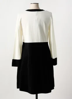 Robe Mi-longue Marble Noir Manches Longues